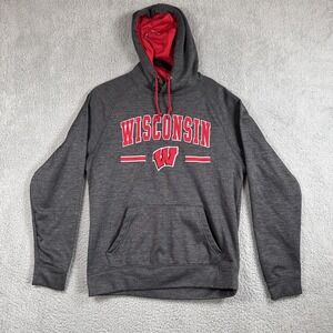 Wisconsin Badgers Hoodie Sweatshirt Mens Medium NCAA Basketball Colosseum